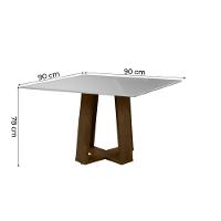 Mesa Athenas 0,90x0,90 Dobuê Carvalho/off White Off White - 3