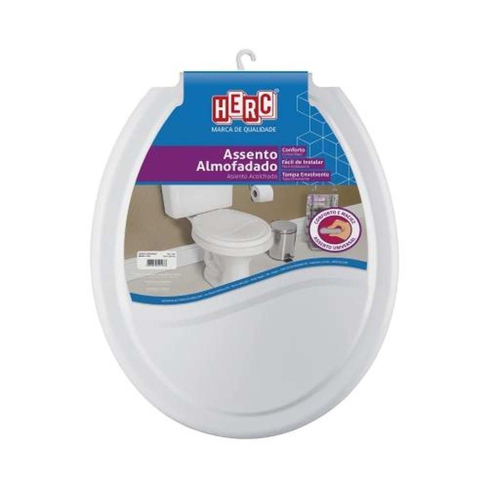 Assento Almofadado Prime Cinza Claro Para Louças Convencionais - Suporte Até 130kg - 1