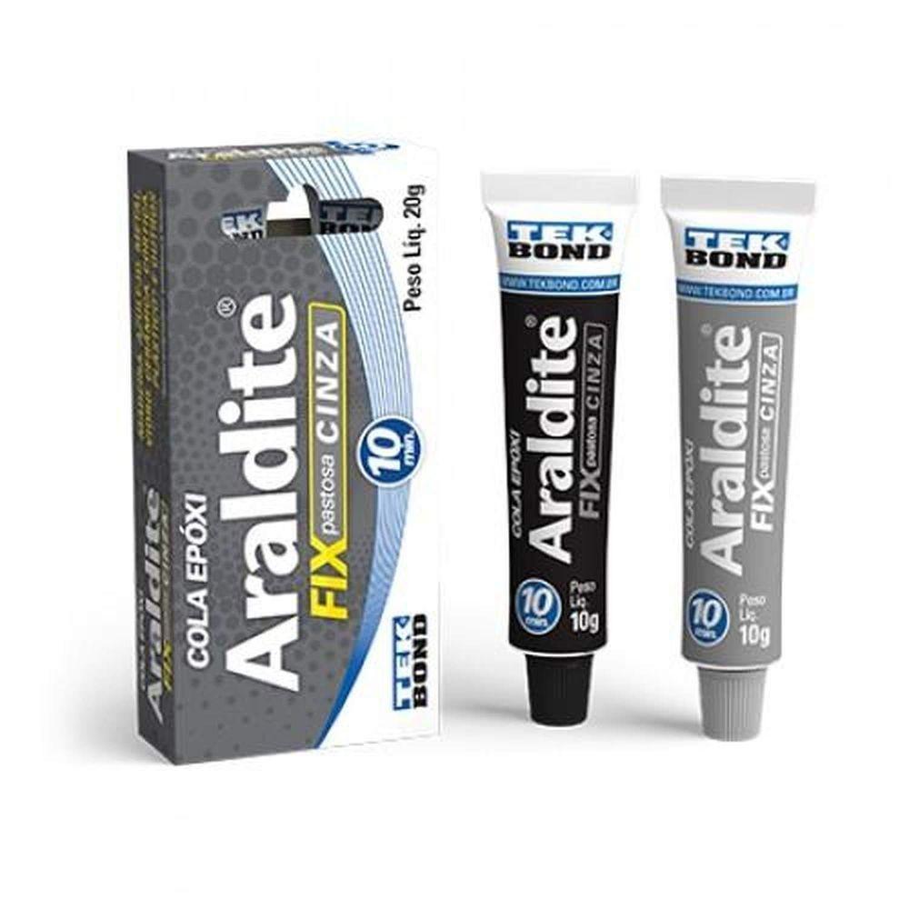 Araldite Epóxi Cinza 20g Tekbond Adesivo Bicomponente Fixar Reparar Ideal Diversas Superfícies - 1