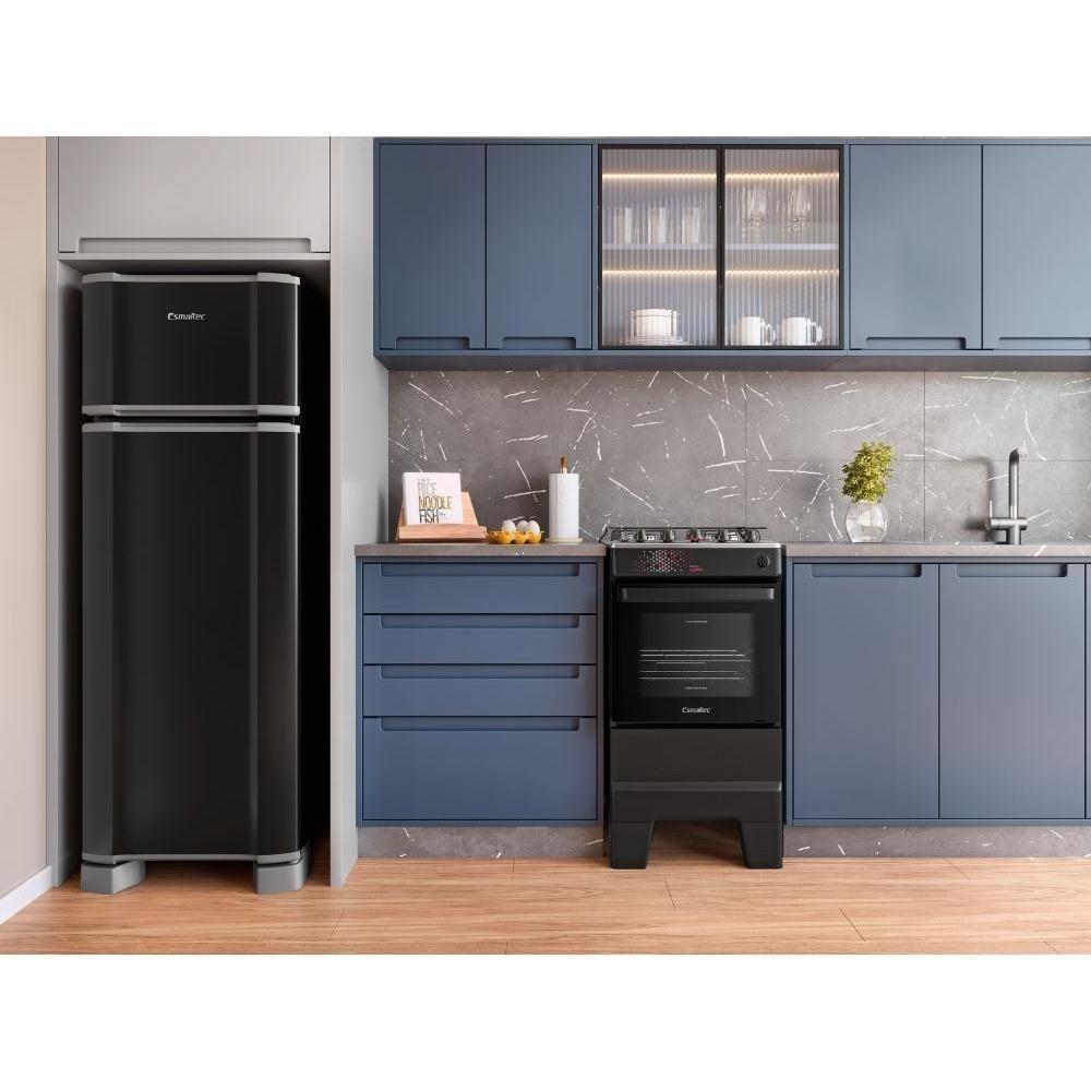 Fogão Esmaltec 4 Bocas Ideal Master Mesa Inox Tampa de Vidro Forno 50 Litros Preto T4ITP Bivolt - 5