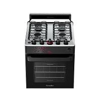 Fogão Esmaltec 4 Bocas Ideal Master Mesa Inox Tampa de Vidro Forno 50 Litros Preto T4ITP Bivolt - 9