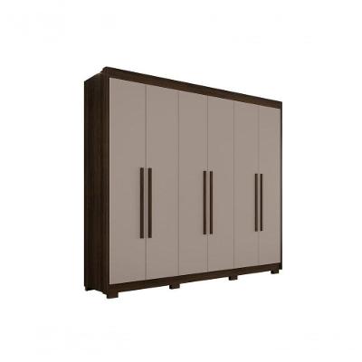 Guarda-roupa Casal Itália 6 Portas 100% Mdf Salleto Savana/off White