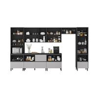 Cozinha Completa Itatiaia Lumina 410cm Em Madeira Mdf Grafite-fendi - 2