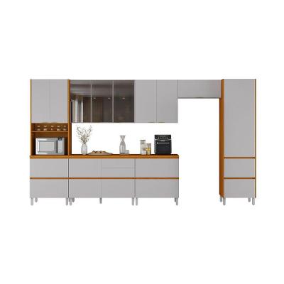 Cozinha Completa Itatiaia Lumina 410cm Em Madeira Mdf Cinamomo-fendi