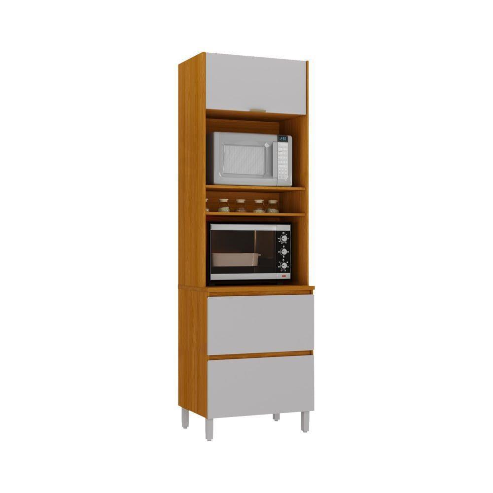 Cozinha Completa Itatiaia Lumina 350cm Paneleiro 2 Nichos Em Madeira Mdf Cinamomo/fendi - 5