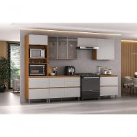 Cozinha Completa Itatiaia Lumina 350cm Paneleiro 2 Nichos Em Madeira Mdf Cinamomo/fendi - 3