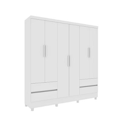 Guarda Roupa Casal Oregon 6 Portas de Bater 4 Gavetas Neve MDP Tcil Móveis