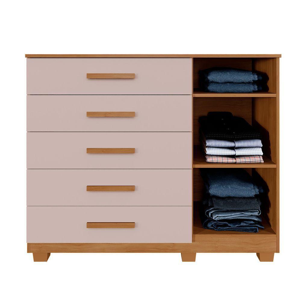 Cômoda 5 Gavetas 1 Porta 122cm Paris - Benetil Cinamomo-off White - 2