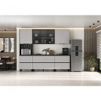 Cozinha Completa Itatiaia Lumina Aéreo 2 Portas 270cm Em Madeira Mdf Grafite/fendi - 8