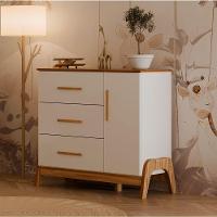 Cômoda 1 Porta 3 Gavetas Guti Retrô - Peroba Moveis Amendoa-branco - 5