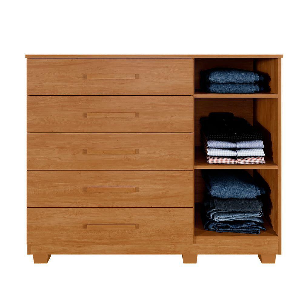 Cômoda 5 Gavetas 1 Porta 122cm Paris - Benetil Cinamomo - 4