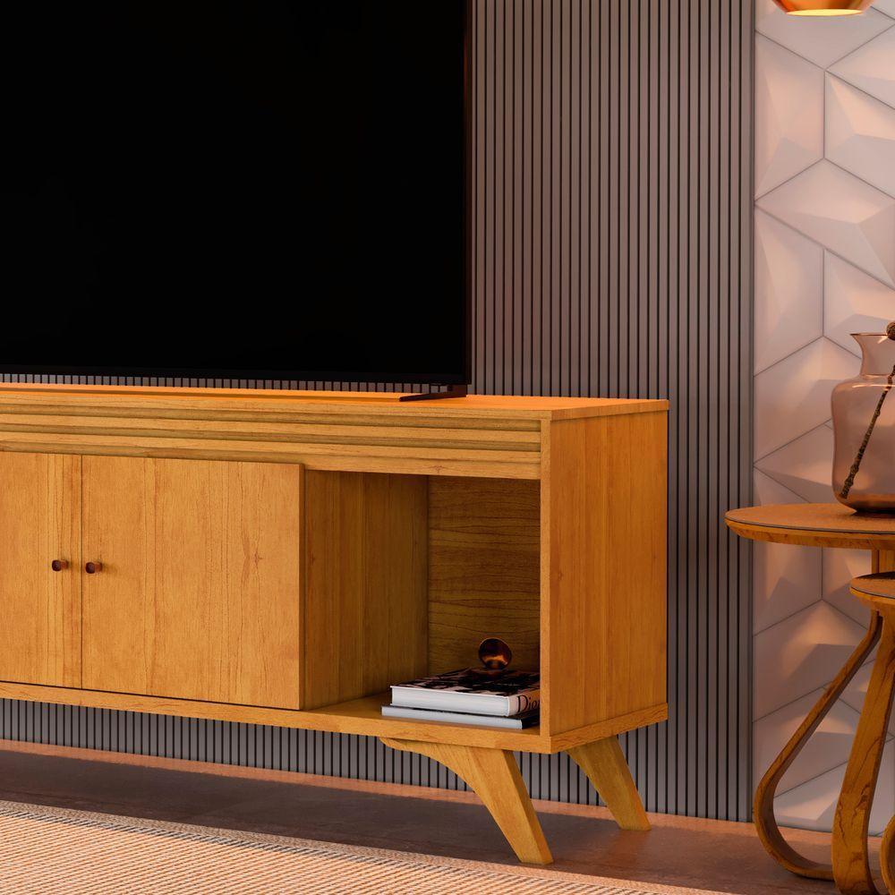 Rack Madrid 2 Portas Detalhe Ripado - Mavaular Naturale - 4