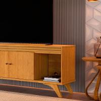 Rack Madrid 2 Portas Detalhe Ripado - Mavaular Naturale