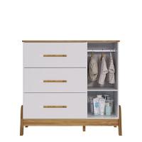 Cômoda 1 Porta 3 Gavetas Guti Retrô - Peroba Moveis Amendoa-branco - 3