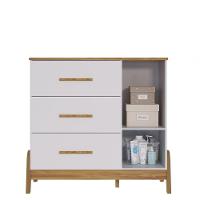 Cômoda 1 Porta 3 Gavetas Guti Retrô - Peroba Moveis Amendoa-branco