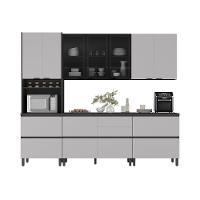 Cozinha Completa Itatiaia Lumina Aéreo 2 Portas 270cm Em Madeira Mdf Grafite-fendi - 1