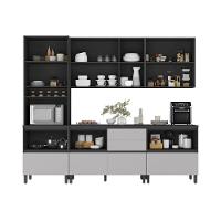 Cozinha Completa Itatiaia Lumina Aéreo 2 Portas 270cm Em Madeira Mdf Grafite-fendi - 2