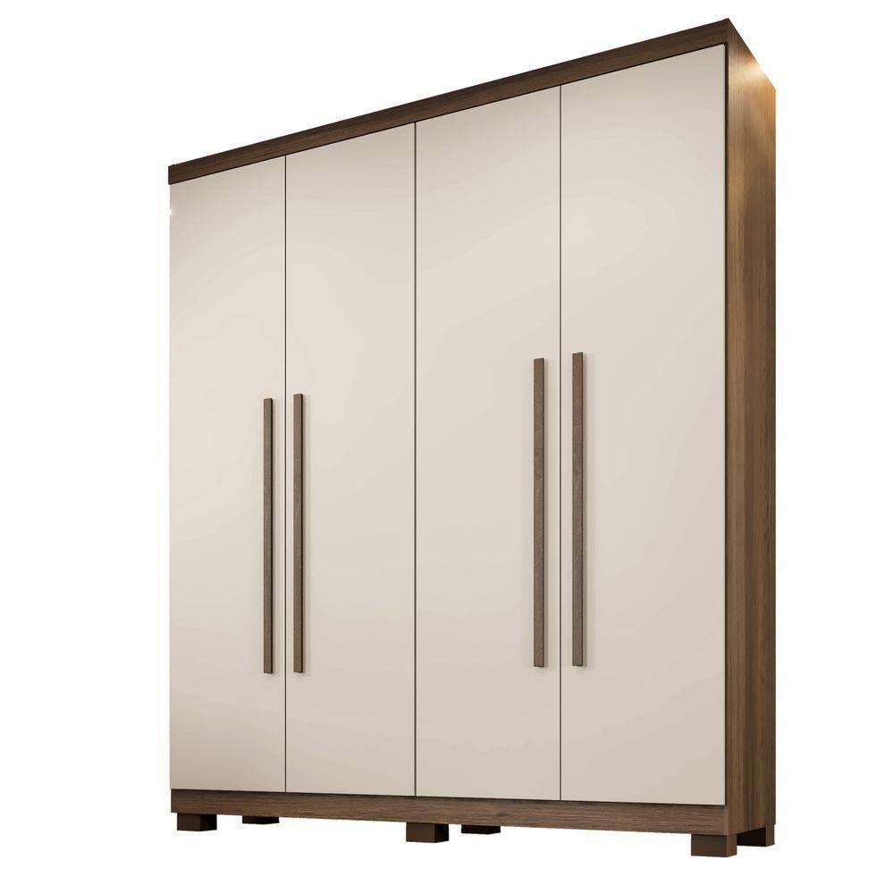 Guarda Roupa Filadélfia 4 Portas Benetil Imbuia/off White - 1