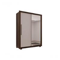 Guarda Roupa Com Espelho 2 Portas 2 Gavetas Panamá Salleto Savana/off White - 1