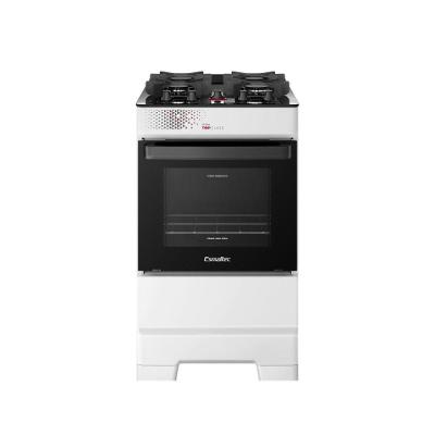 Fogão Esmaltec 4 Bocas Ideal Top Glass Mesa de Vidro Forno 50 Litros Branco T4VAB Bivolt