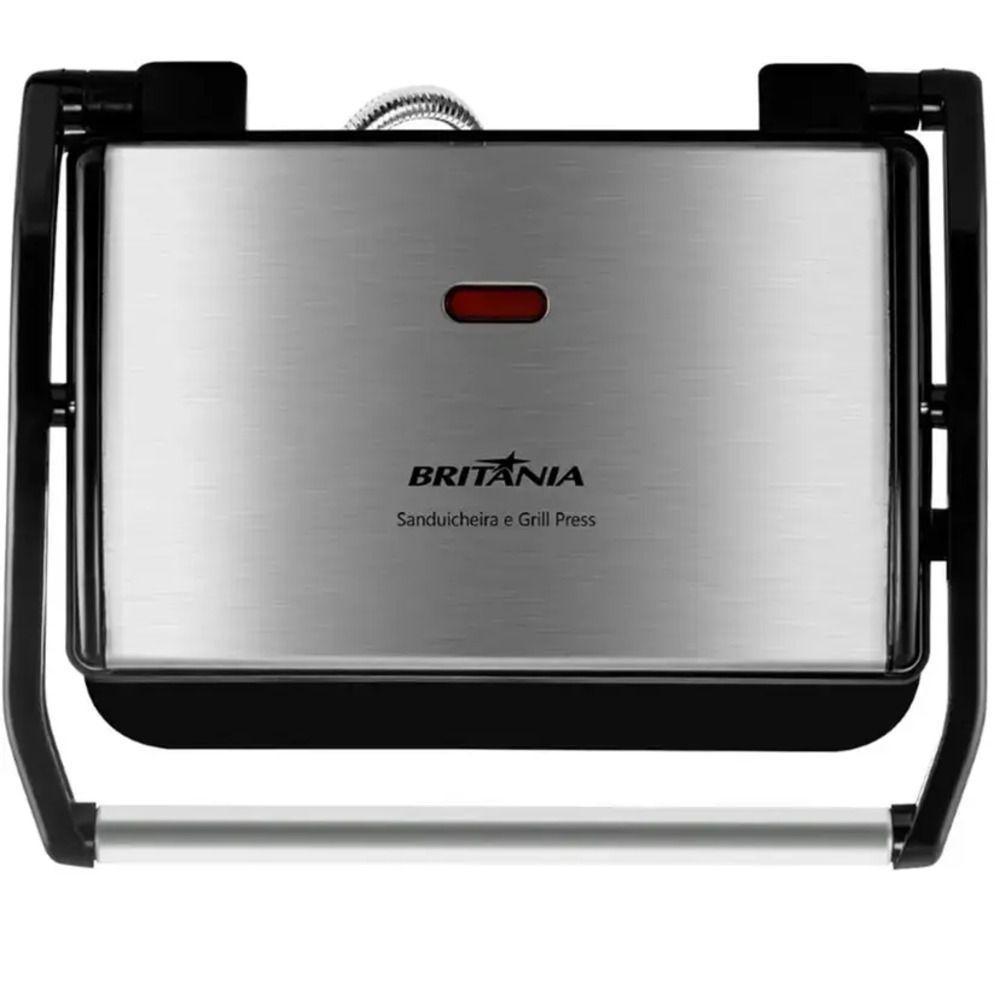 Grill Sanduicheira Press Inox Britania Preto-inox 220V - 3