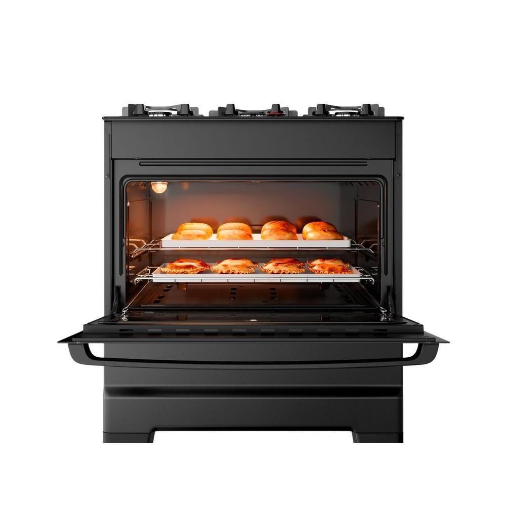 Fogão Esmaltec 5 Bocas Ideal Master Glass Mesa de Vidro Forno 84 Litros Preto T5VFP Bivolt - 8