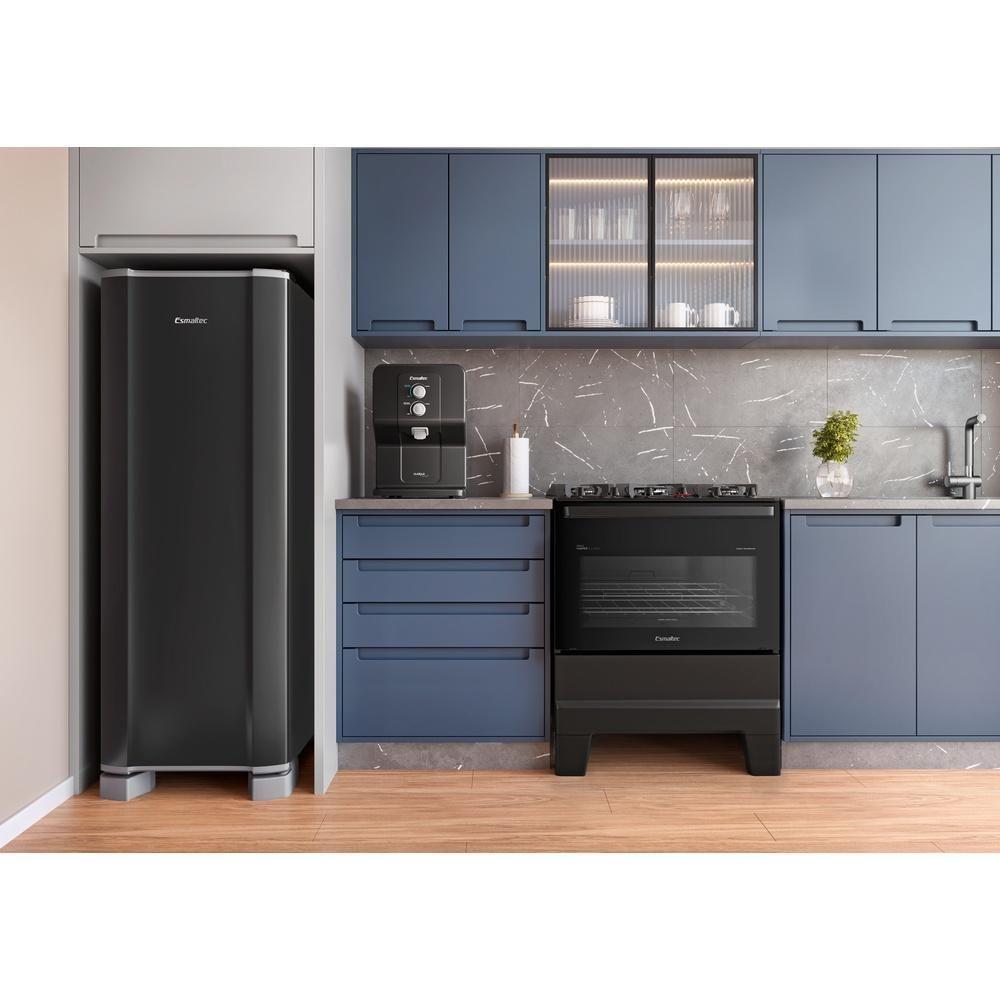 Fogão Esmaltec 5 Bocas Ideal Master Glass Mesa de Vidro Forno 84 Litros Preto T5VFP Bivolt - 9