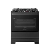 Fogão Esmaltec 5 Bocas Ideal Master Glass Mesa de Vidro Forno 84 Litros Preto T5VFP Bivolt - 1