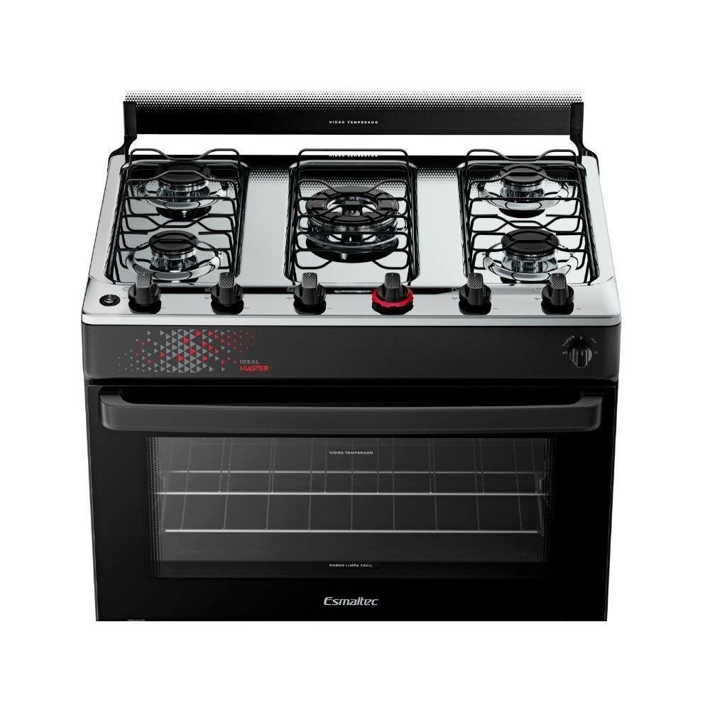 Fogão Esmaltec 5 Bocas Ideal Master  Forno 84L T5ITP Bivolt - 4