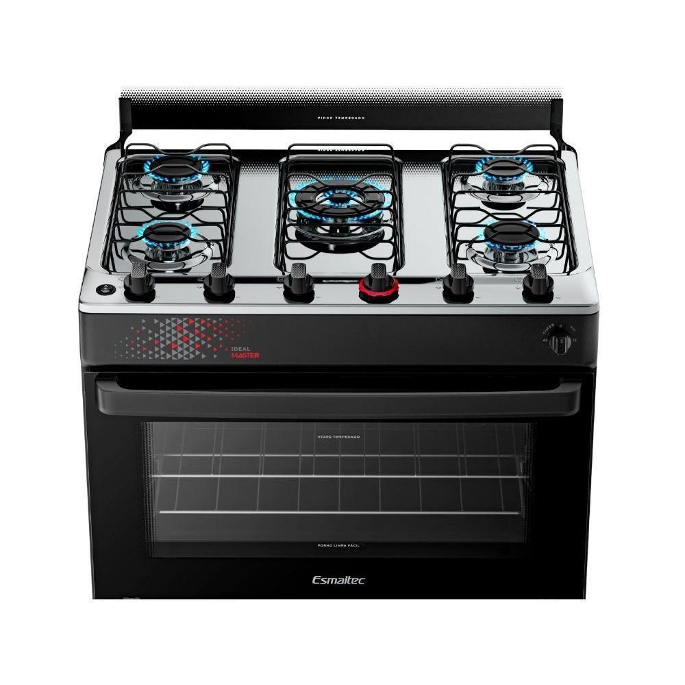 Fogão Esmaltec 5 Bocas Ideal Master  Forno 84L T5ITP Bivolt - 5