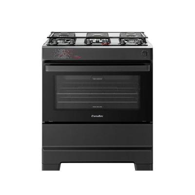 Fogão de Piso 5 Bocas a Gás Esmaltec T5ITP Mesa Inox Automático Preto Bivolt