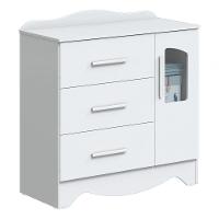 Cômoda Infantil 1 Porta 3 Gavetas Lisi - Moveis Peroba Amendoa-branco - 2
