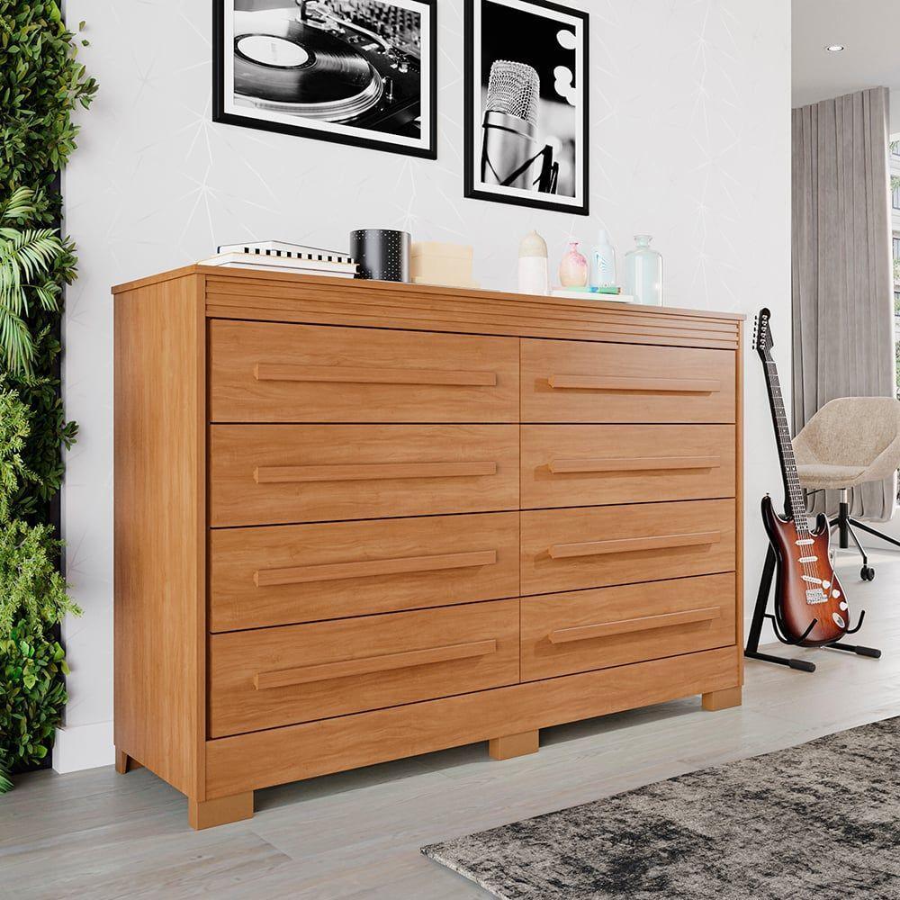 Cômoda 8 Gavetas Com Pés Califórnia - Benetil Cinamomo - 2