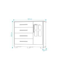 Cômoda Infantil Charlô 1 Porta 4 Gavetas - Móveis Peroba Amendoa-branco - 3