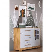 Cômoda Infantil Charlô 1 Porta 4 Gavetas - Móveis Peroba Amendoa-branco - 4