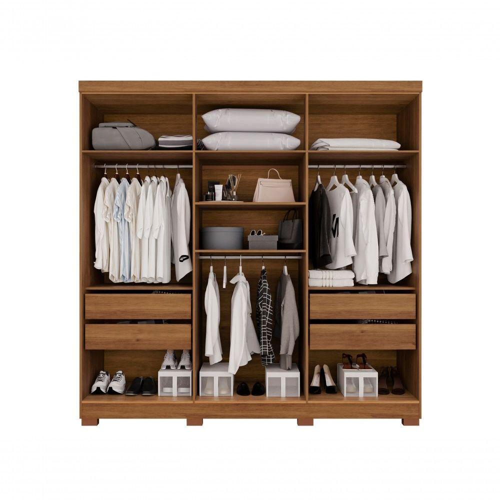 Guarda-roupa Coliseu Sem Espelho 6 Portas 4 Gavetas Salleto Cinamomo/off White - 2