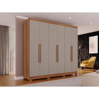 Guarda-roupa Coliseu Sem Espelho 6 Portas 4 Gavetas Salleto Cinamomo/off White - 8