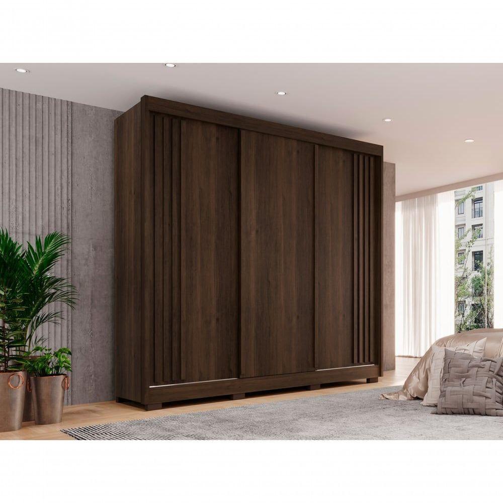 Guarda-roupa Casal Sem Espelho 3 Portas 4 Gavetas Atenas Com Pés 100% Mdf Salleto Savana - 8