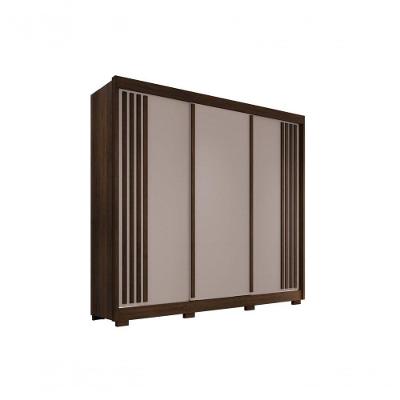 Guarda-roupa Casal Sem Espelho 3 Portas 4 Gavetas Atenas Com Pés 100% Mdf Salleto Savana/off White