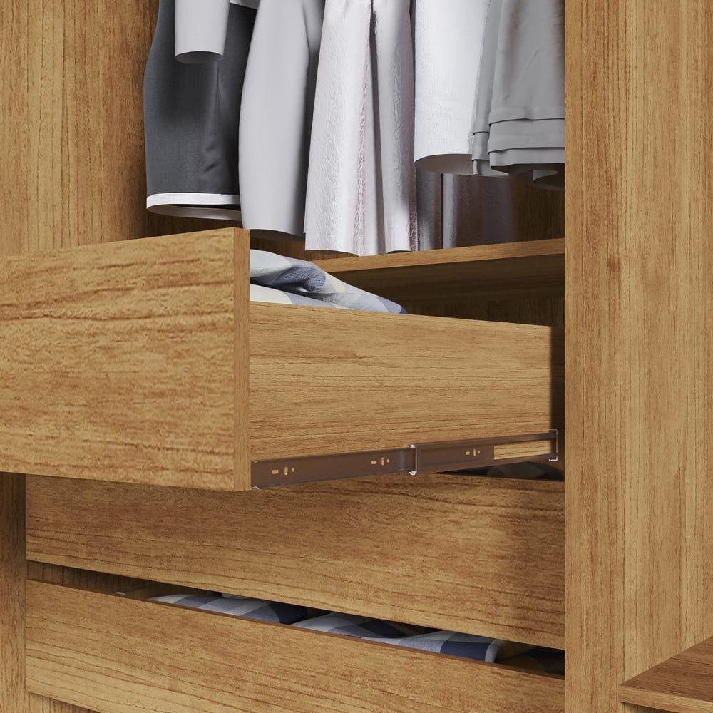 Guarda-roupa Casal Sem Espelho 3 Portas 4 Gavetas Atenas Com Pés 100% Mdf Salleto Cinamomo - 6