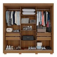 Guarda-roupa Casal Sem Espelho 3 Portas 4 Gavetas Atenas Com Pés 100% Mdf Salleto Cinamomo - 2