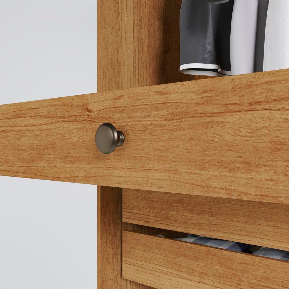 Guarda-roupa Casal Com Espelho 3 Portas 4 Gavetas Atenas Com Pés 100% Mdf Salleto Cinamomo - 6