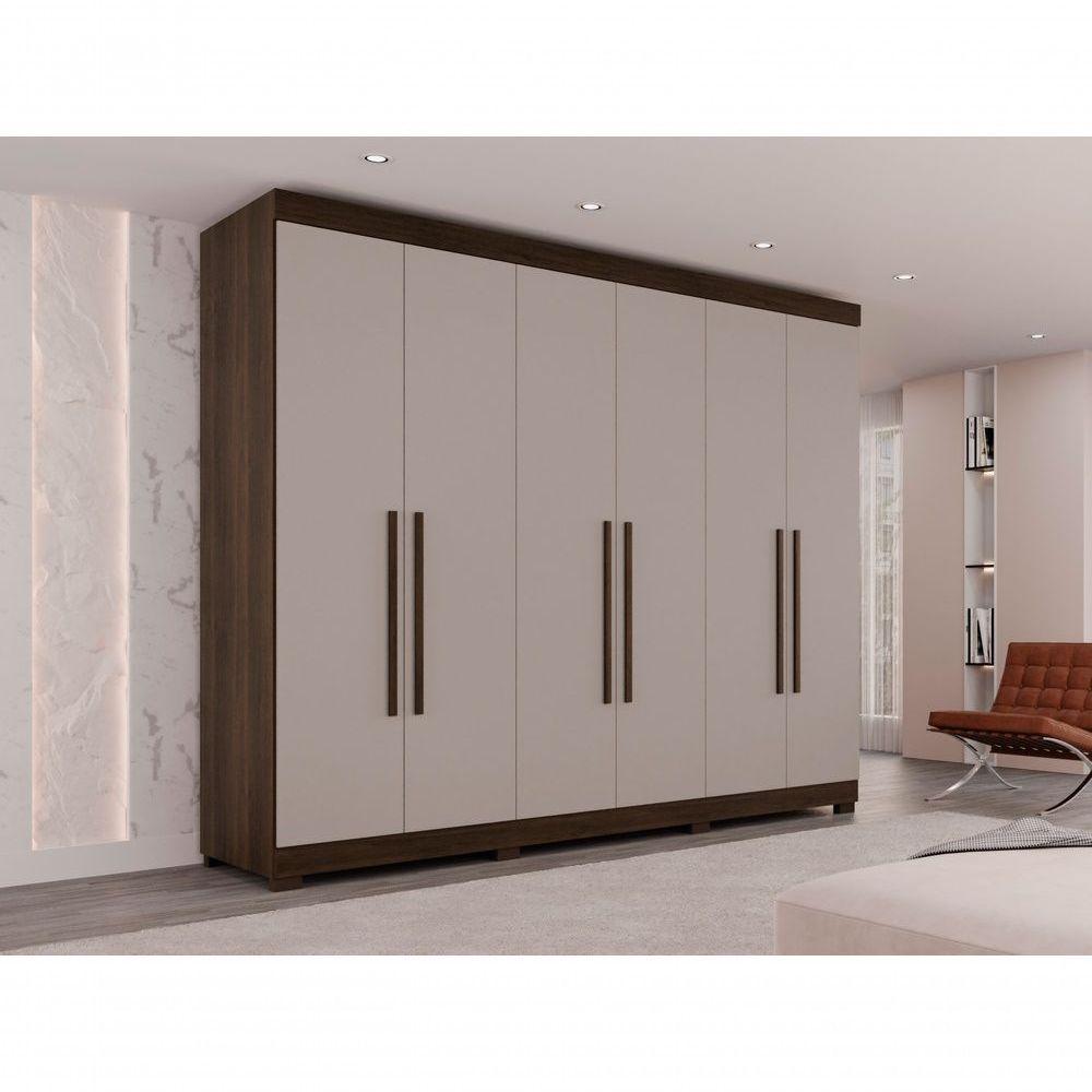 Guarda-roupa Casal 6 Portas 6 Gavetas órion Premium Salleto Savana/off White - 8