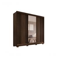 Guarda-roupa Casal Com Espelho 3 Portas 4 Gavetas Atenas Com Pés 100% Mdf Salleto Savana - 1
