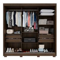 Guarda-roupa Casal Com Espelho 3 Portas 4 Gavetas Atenas Com Pés 100% Mdf Salleto Savana - 3