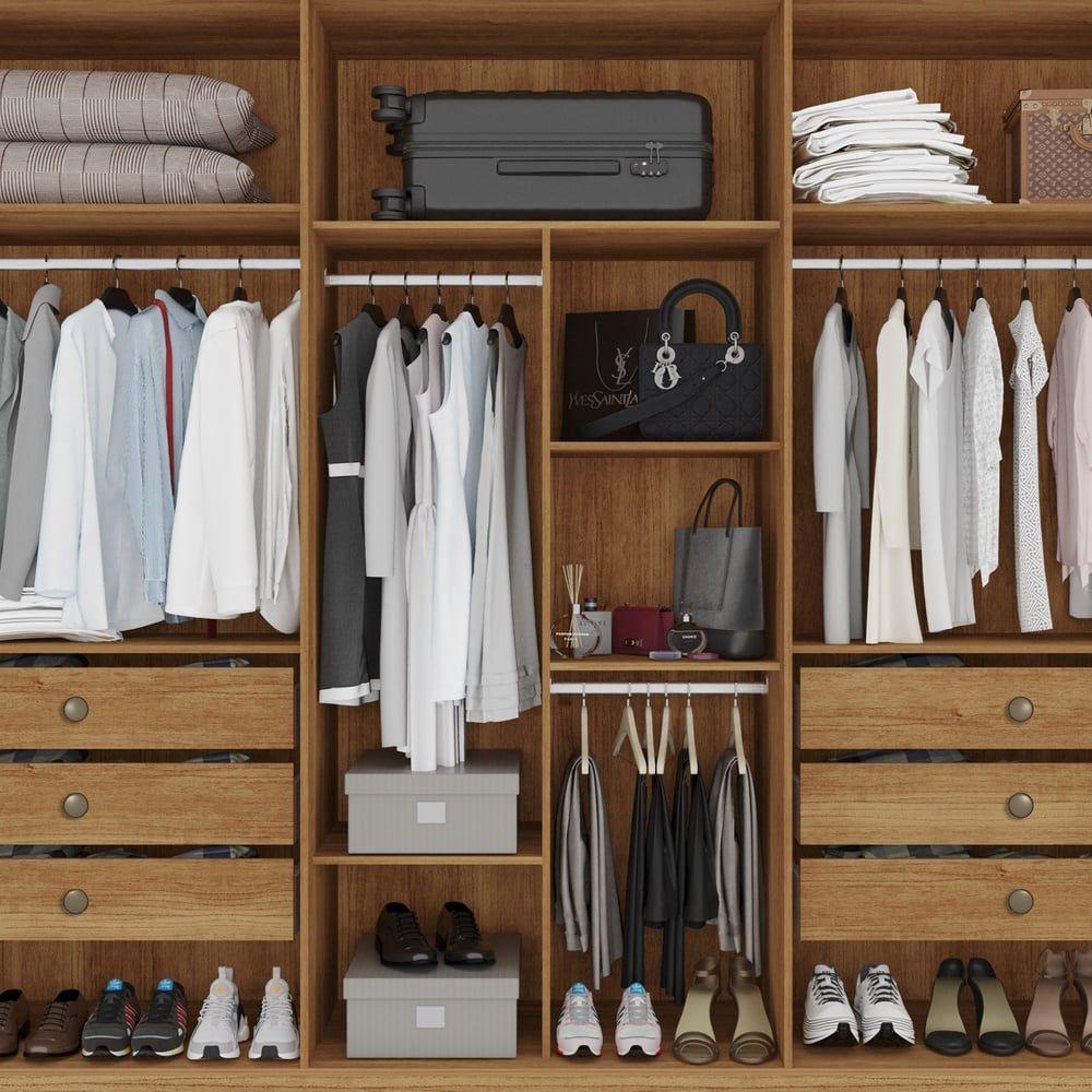 Guarda-roupa Casal 6 Portas 6 Gavetas órion Premium Salleto Cinamomo - 7