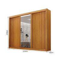 Guarda-roupa Casal 100% Mdf 3 Portas 4 Gavetas Com 3 Espelhos Milano Leifer Móveis Cinamomo - 2