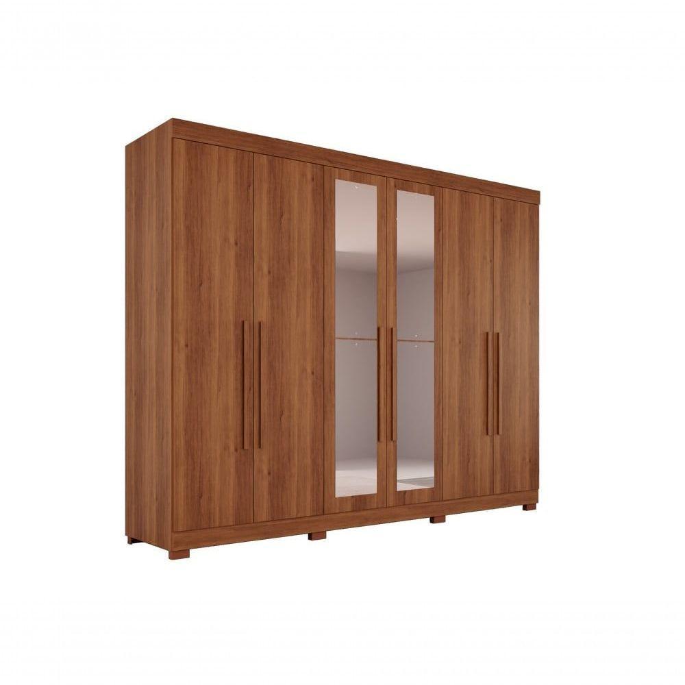 Guarda-roupa Casal 6 Portas 6 Gavetas Com Espelho órion Premium Salleto Cinamomo - 1