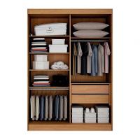 Guarda Roupa Solteiro 4 Portas 2 Gavetas Canadá S/ Espelho Com Pés - Leifer Cinamomo - 4