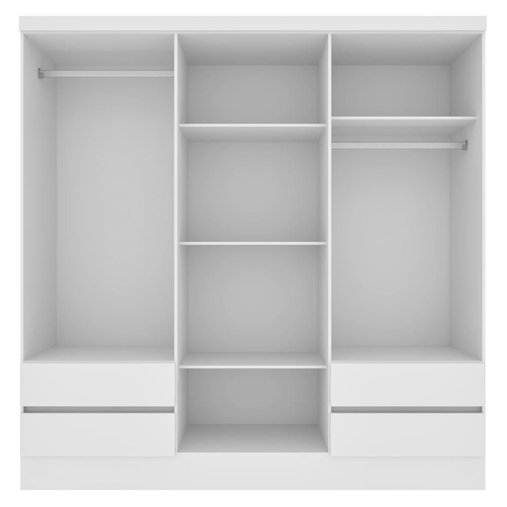 Guarda- Roupa Casal 6 Portas 4 Gavetas Com 8 Pés Oregon - Tcil Neve - 3